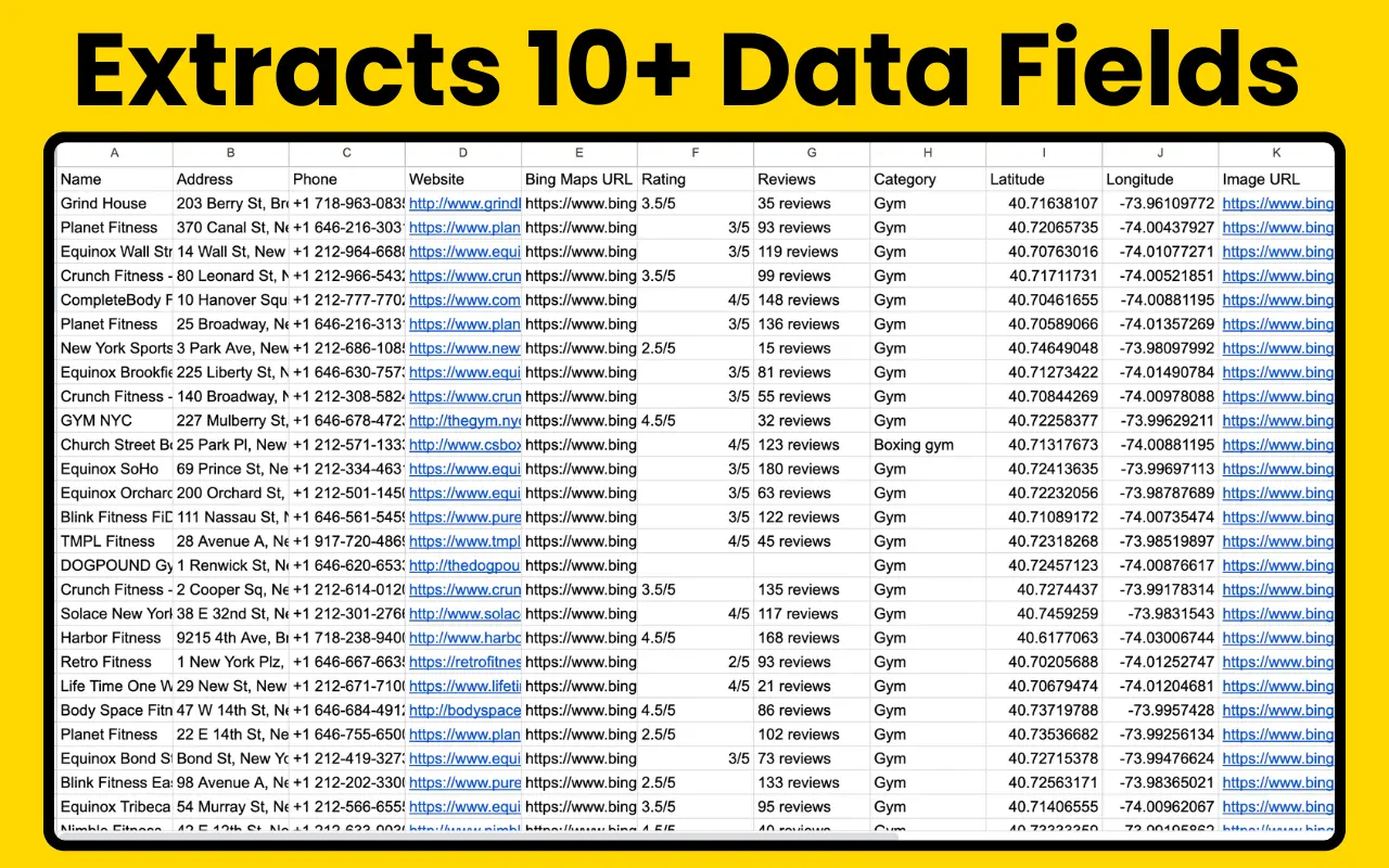 Extracts 10+ Data Fields