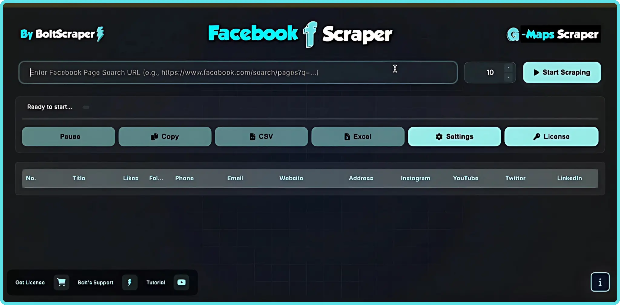 Facebook Pages Scraper Dashboard